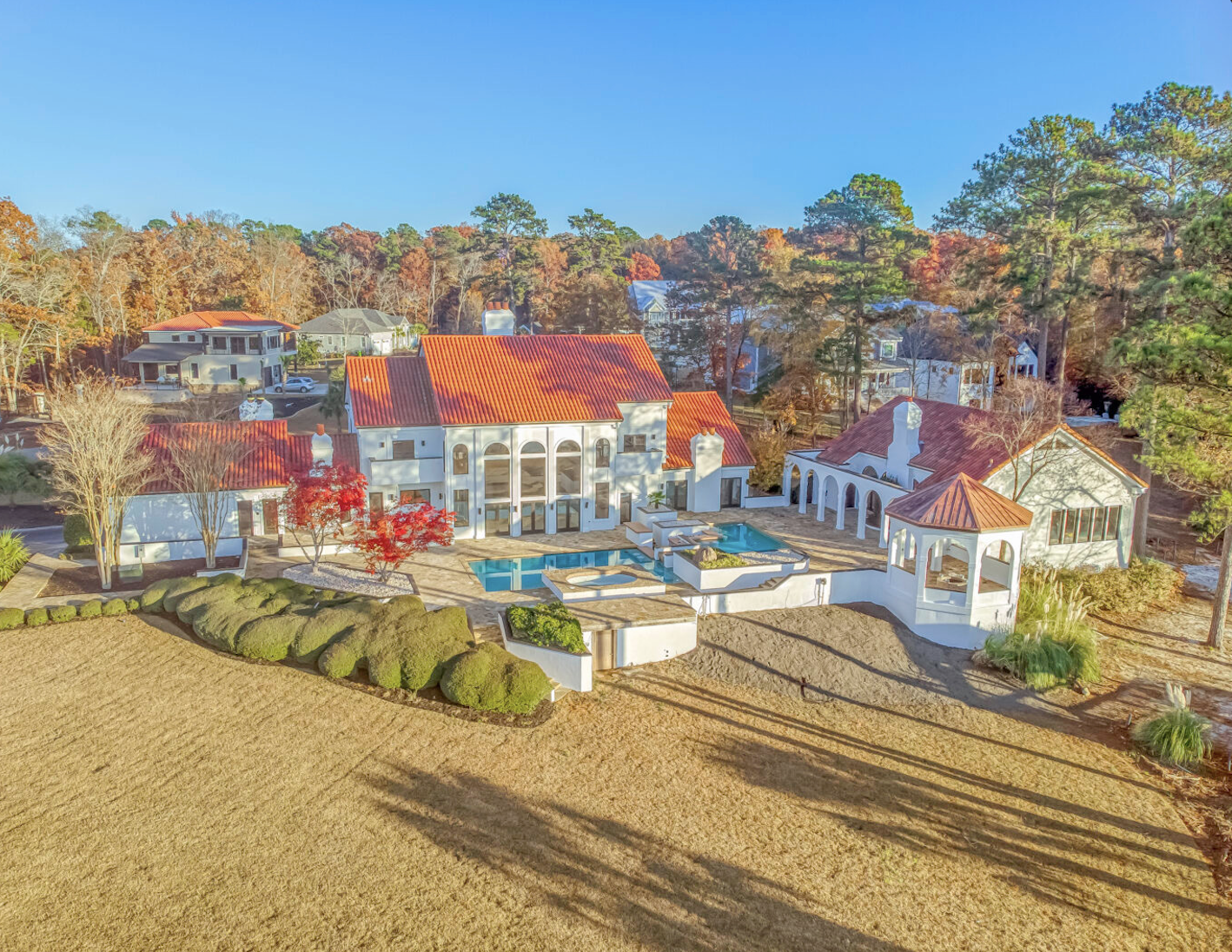 Lake Murray Lakefront Mansion — Aerial View